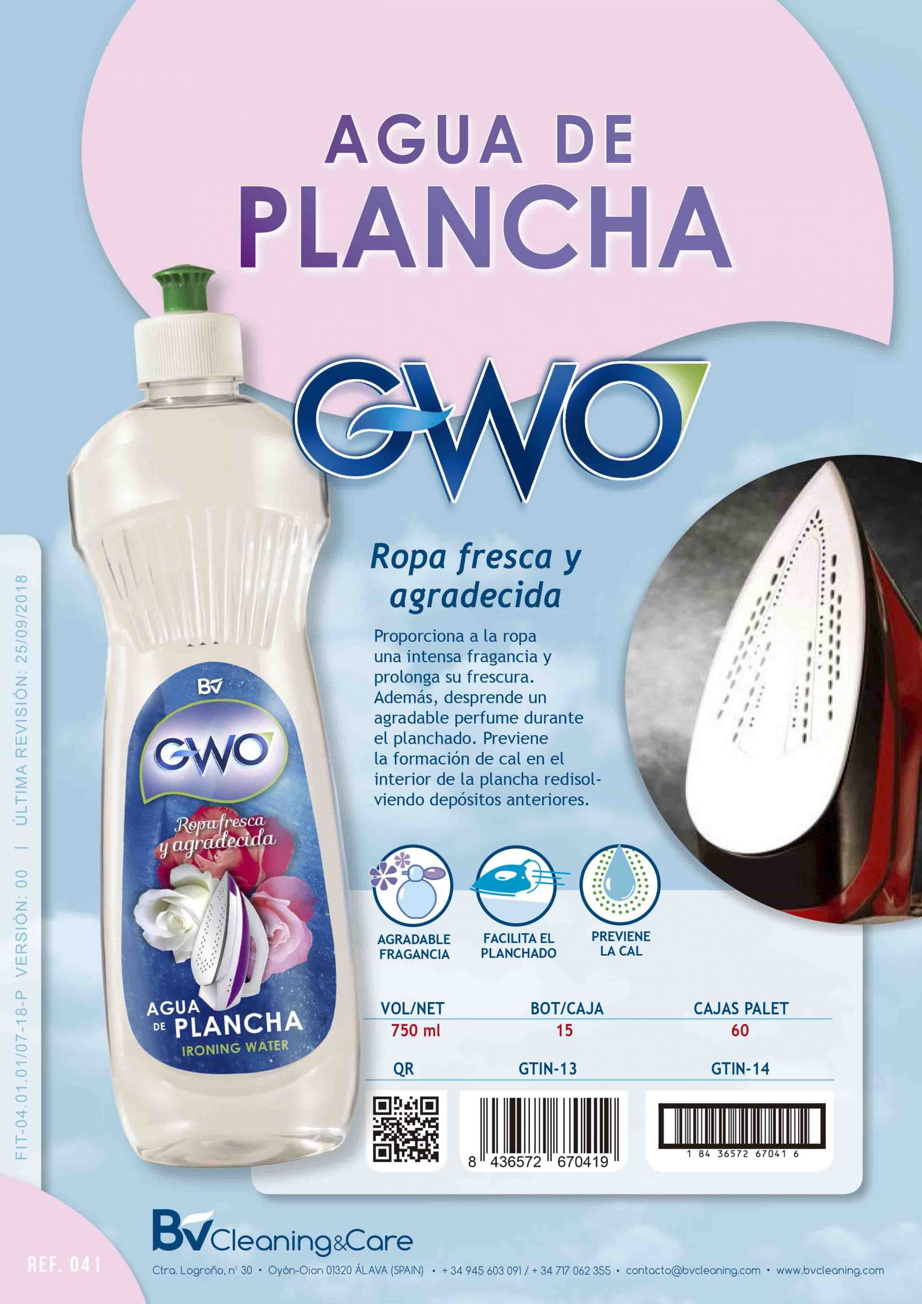 Agua de plancha GWO - BV Cleaning & Care